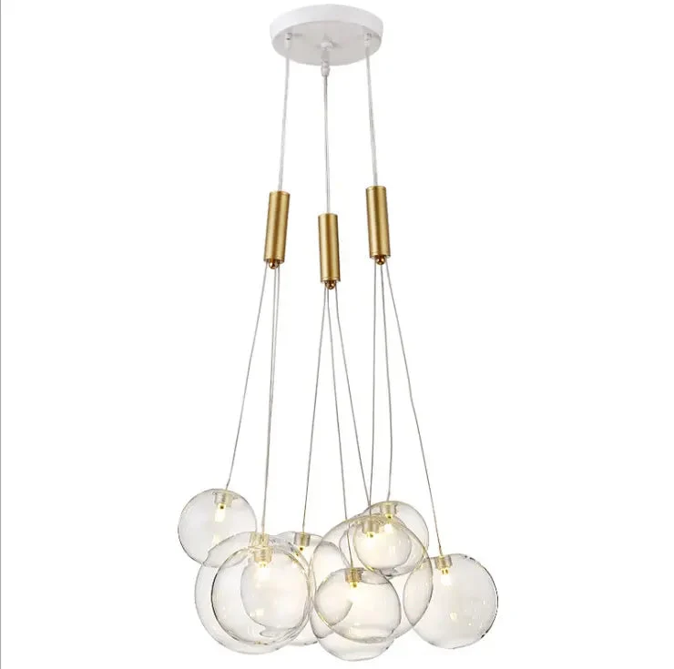 Nordic style dining room chandelier bedroom net red ins simple creative living room glass ball bubble lamp