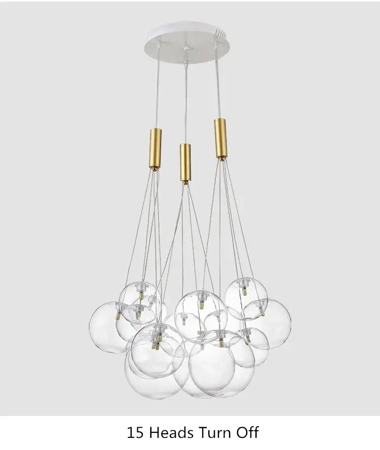 Nordic style dining room chandelier bedroom net red ins simple creative living room glass ball bubble lamp