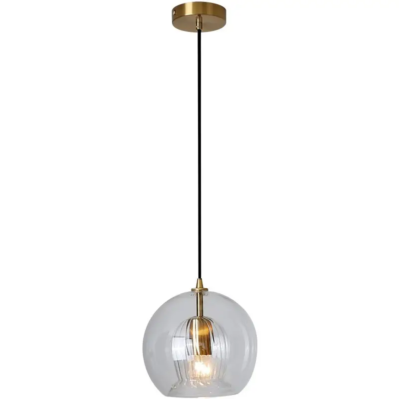 Nordic minimalist bedside glass lamp bedroom creative restaurant bar single-head small chandelier staircase chandelier