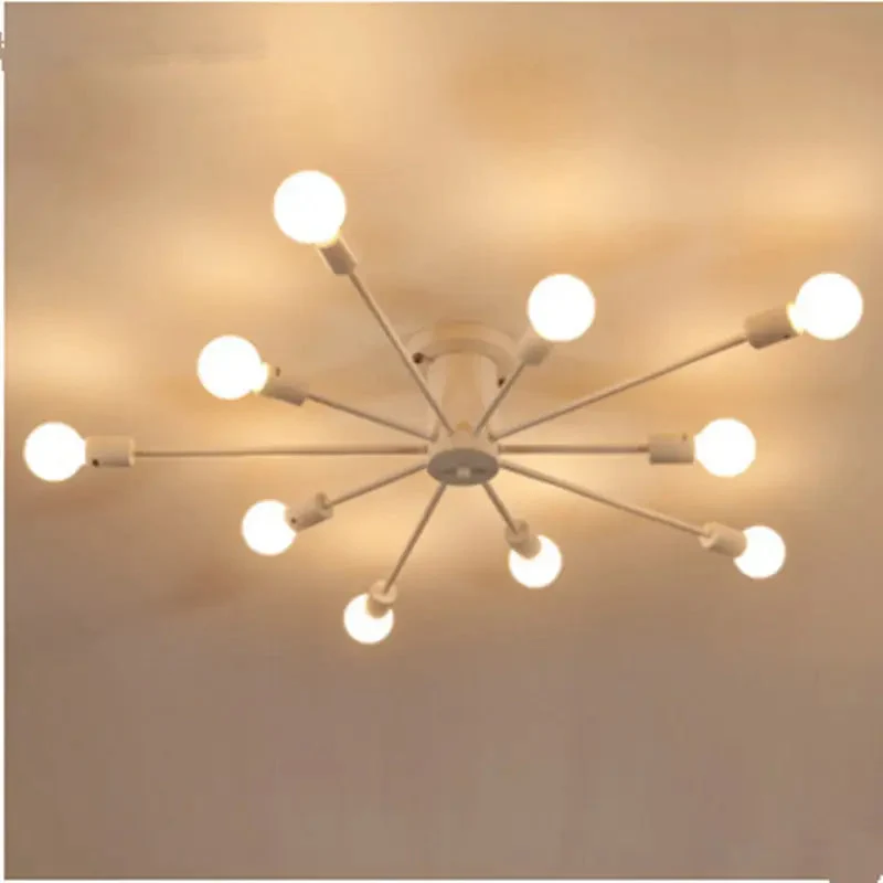 Modern minimalist industrial wind spider ceiling light living room bedroom wrought iron ceiling light