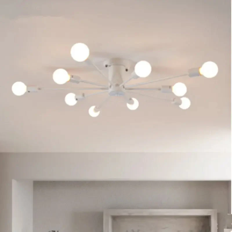 Modern minimalist industrial wind spider ceiling light living room bedroom wrought iron ceiling light