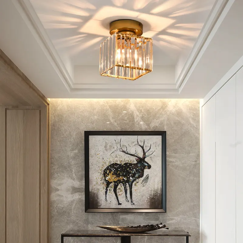 Nordic Luxury Crystal Modern Simple Creative Downlight Foyer Entrance Aisle Corridor ceiling Lights