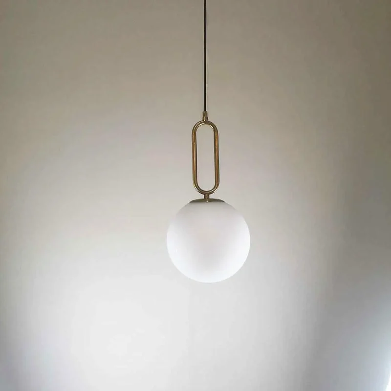 Nordic restaurant glass chandelier living room bedroom bedside cafe bar counter creative glass ball chandelier