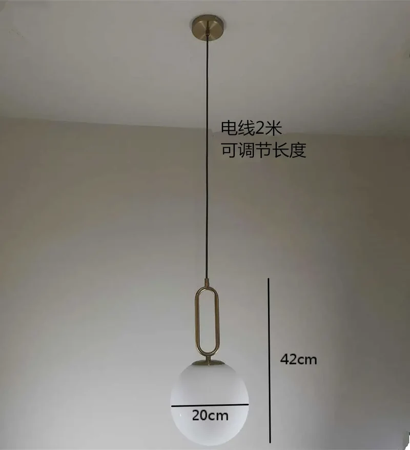 Nordic restaurant glass chandelier living room bedroom bedside cafe bar counter creative glass ball chandelier