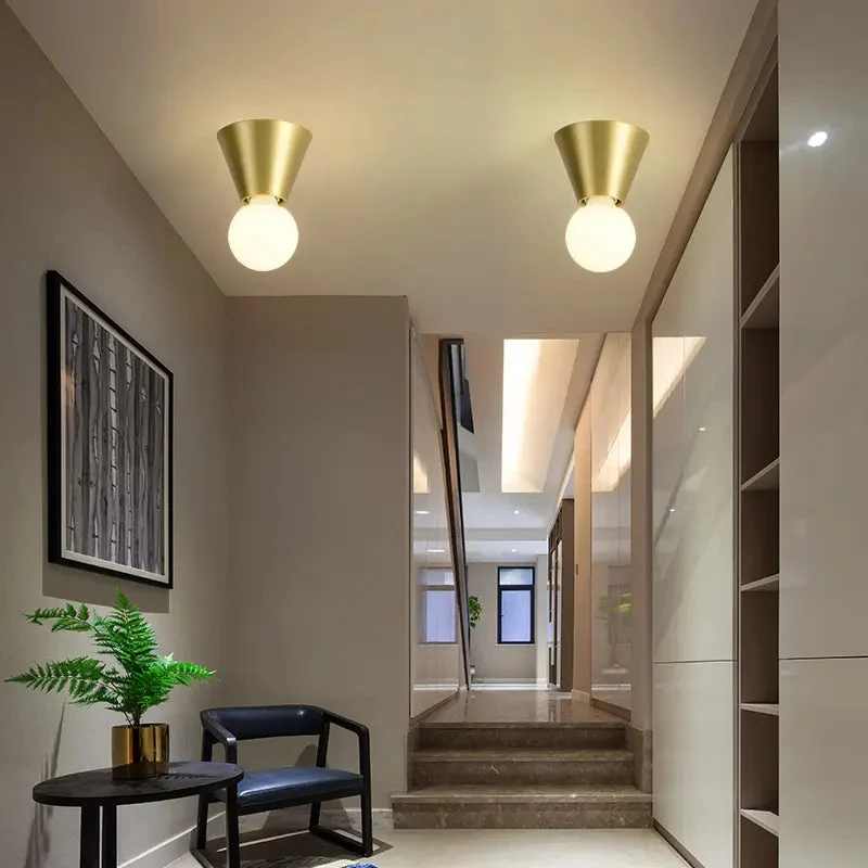 Copper balcony entrance hallway aisle ceiling light