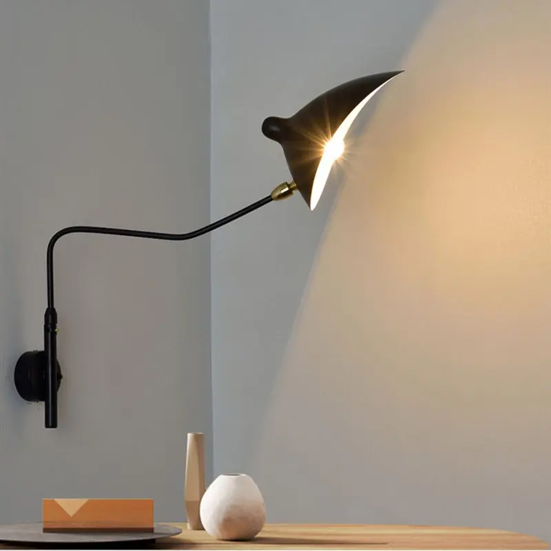 French Designer Black White Wall Lamp Sconce Light