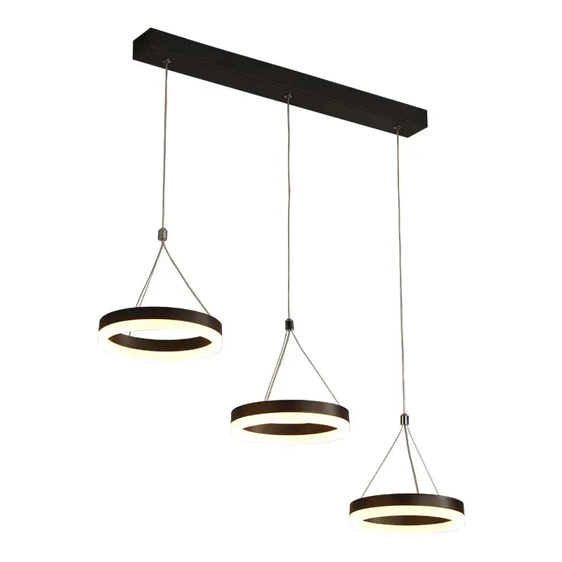 Modern remote control acrylic Dimmable Pendant Lights with three heads ring for living room Kitchen indoor led lighting decor