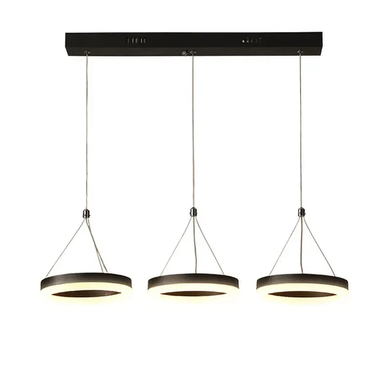 Modern remote control acrylic Dimmable Pendant Lights with three heads ring for living room Kitchen indoor led lighting decor
