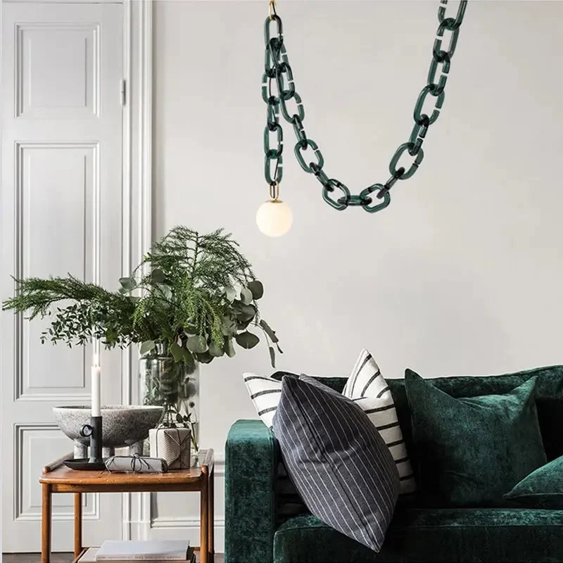 Nordic Minimalist Glass Ball Creative Living Room Pendant Lights Personality Net Red Ins Style Living Room Clothing Store Restau