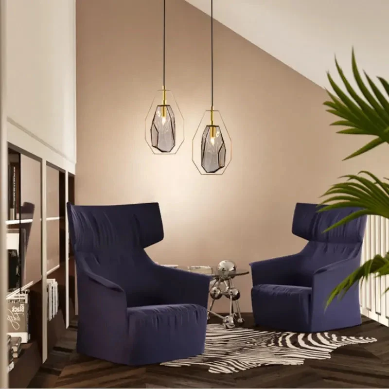 Europe Crystal Amber Glass Pendant Light