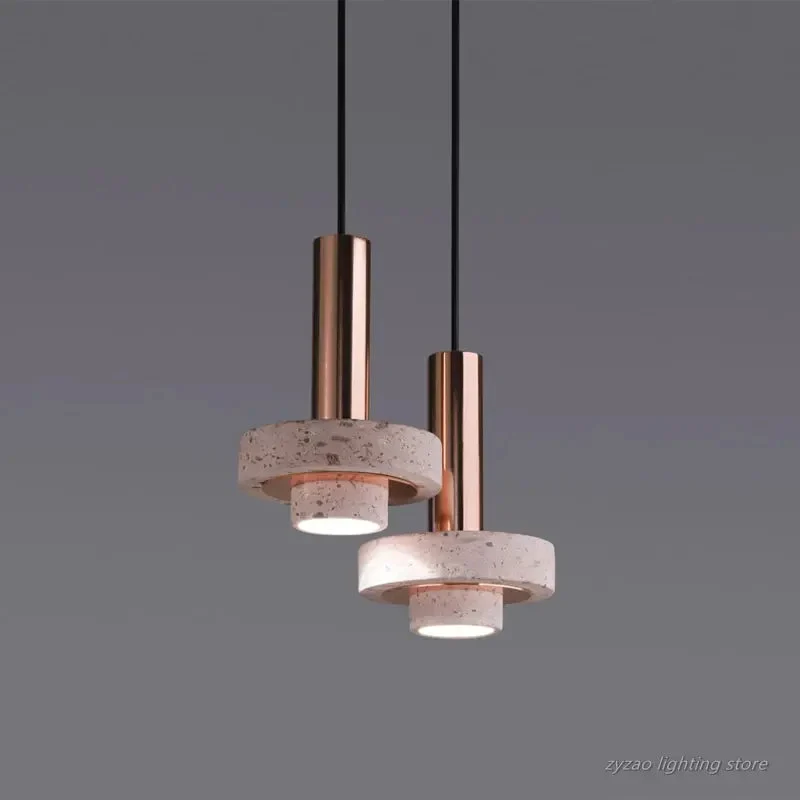 Luxury Dining Room Restaurant Kitchen Hanging Lights Nordic Living Room Bedroom Pendent Lamp Bar Creative Stone Pendent Lights