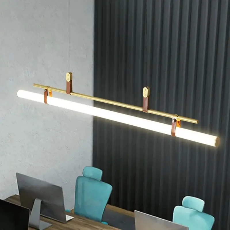 Nordic Dining Table Restaurant Hanging Lights Minimalist Dining Room Led Pendant Lights Modern Minimalist Tube Line Pendant Lamp