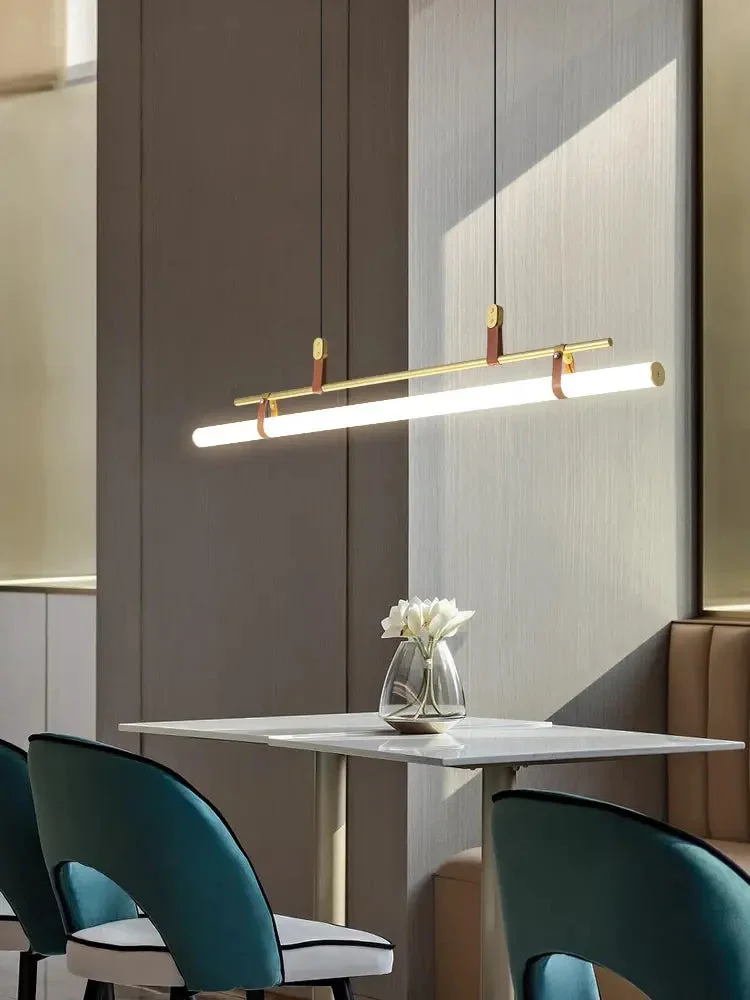 Nordic Dining Table Restaurant Hanging Lights Minimalist Dining Room Led Pendant Lights Modern Minimalist Tube Line Pendant Lamp