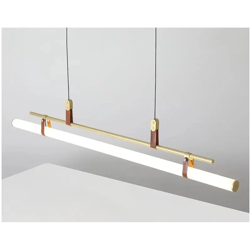 Nordic Dining Table Restaurant Hanging Lights Minimalist Dining Room Led Pendant Lights Modern Minimalist Tube Line Pendant Lamp