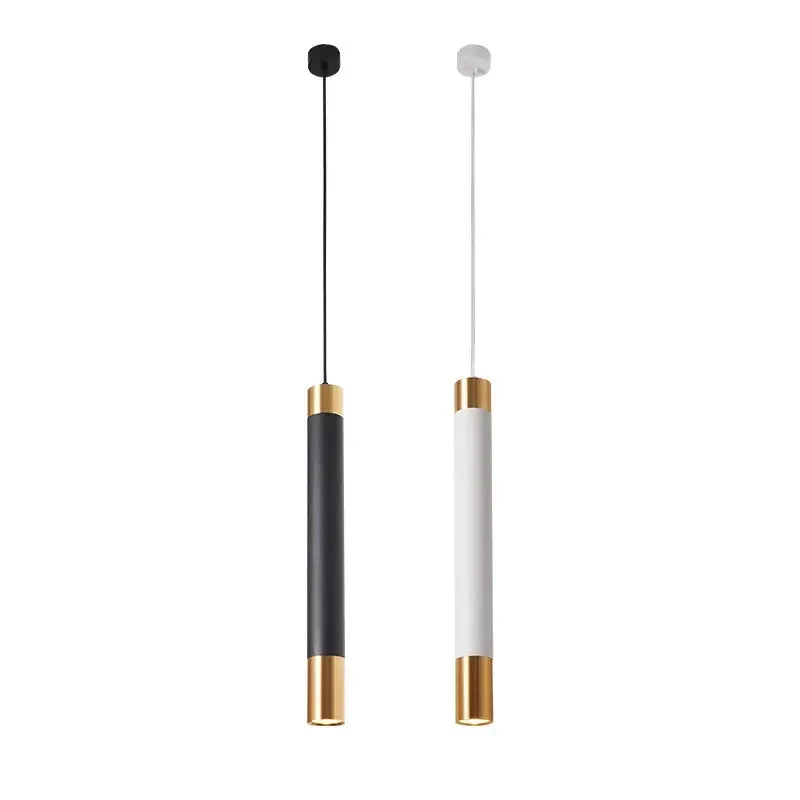 Nordic LED Ac220v 7w 12W Pendant Lamp Long Tube Decoration Cylinder Pipe Light Lamp Light Living Room Kitchen Modern