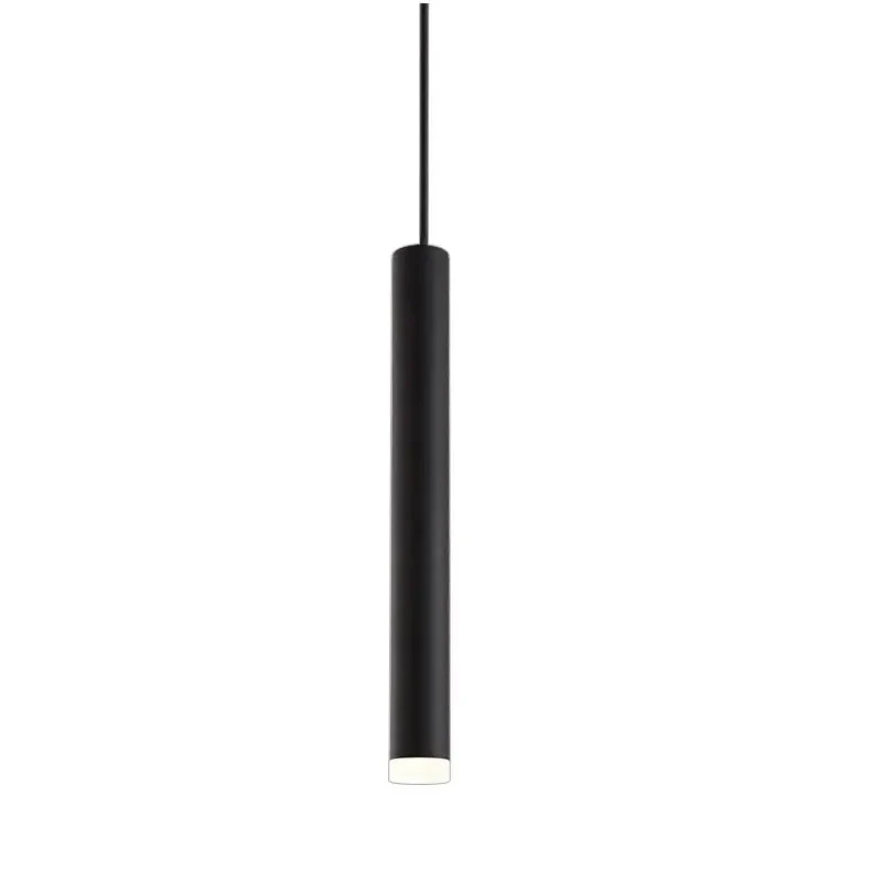 Modern LED Pendant Long Tube Black White Rose Golden Lamp Island Bar Counte Shop Room Kitchen Fixtures Hanglamp Luminaire Light