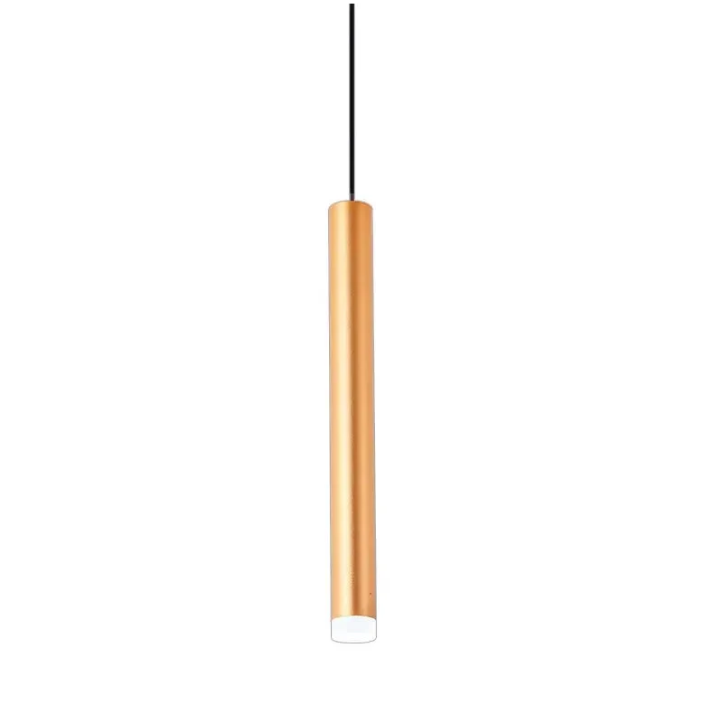 Modern LED Pendant Long Tube Black White Rose Golden Lamp Island Bar Counte Shop Room Kitchen Fixtures Hanglamp Luminaire Light