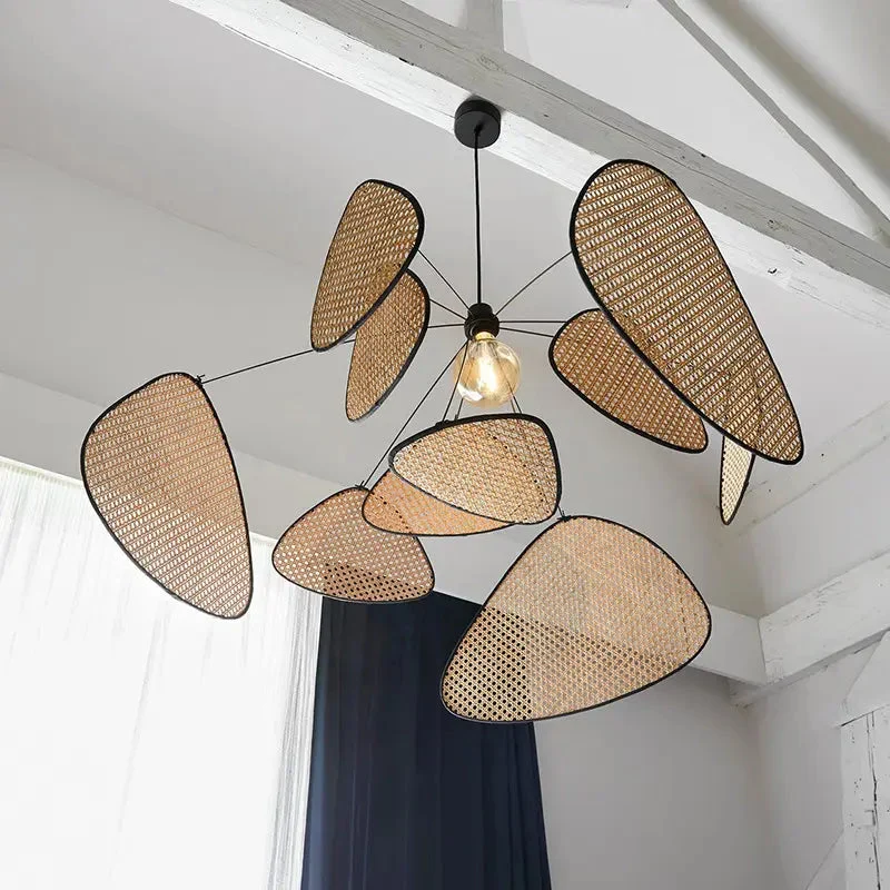 Wabi-Sabi Chandelier Japanese Zen Designer Bamboo Rattan Art Pendant Light Modern Hotel Homestay Classic Restaurant Lighting