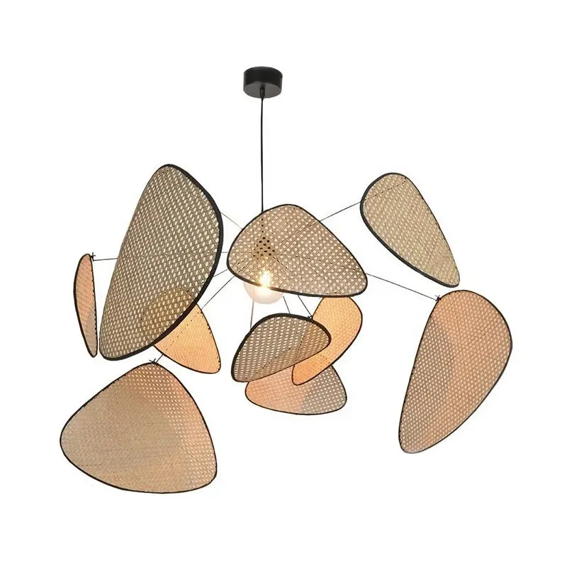 Wabi-Sabi Chandelier Japanese Zen Designer Bamboo Rattan Art Pendant Light Modern Hotel Homestay Classic Restaurant Lighting