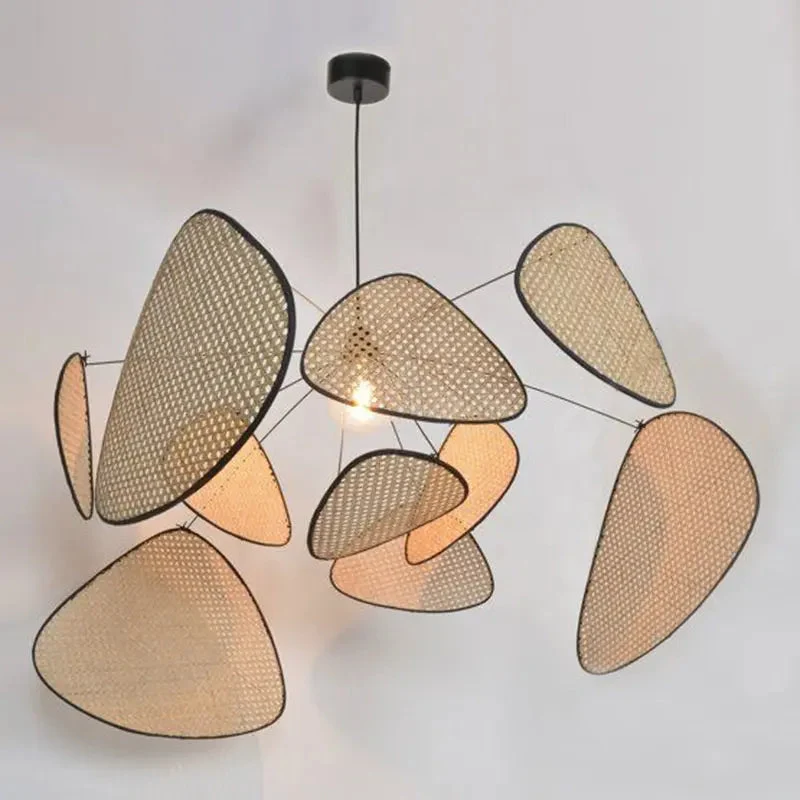Wabi-Sabi Chandelier Japanese Zen Designer Bamboo Rattan Art Pendant Light Modern Hotel Homestay Classic Restaurant Lighting