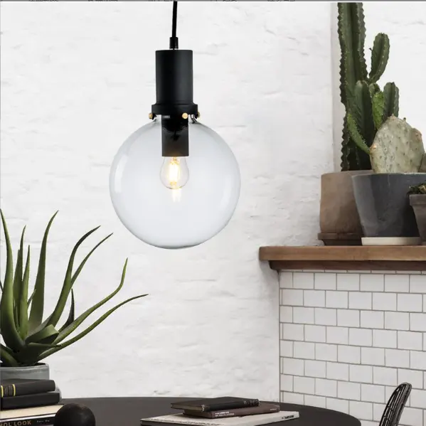 Nordic restaurant glass ball small chandelier modern minimalist single head living room coffee shop decorative lamp