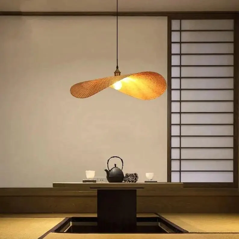Bamboo Lamp Teahouse Home Decor Pendant Light