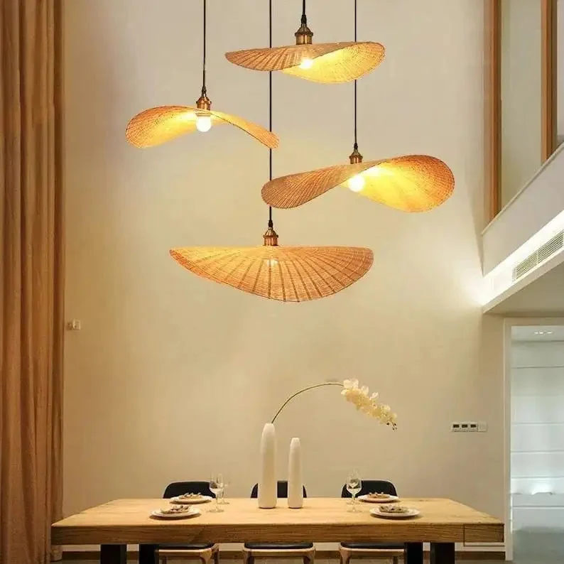 Bamboo Lamp Teahouse Home Decor Pendant Light