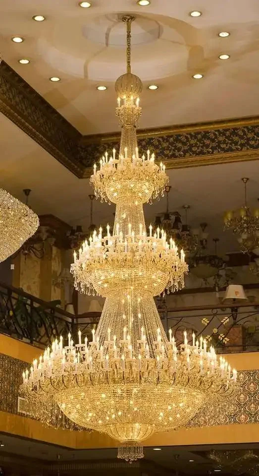 Project Customized Interior Pendant Luxury Chandelier Light for Living Room Hotel Modern Crystal Ceiling Hanging Lamps