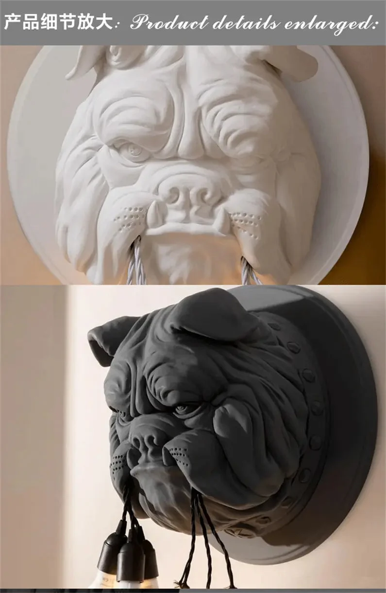 Resin Animal Dog Wall Lamp Living Room Decoration Corridor strange Home Decor Lighting Designer Ktv Bulldog Wall Lights for Home