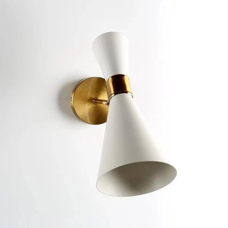 Nordic Minimalist Wrought Wall Lights 110-240V LED E27 Modern Double Head Adjustable Iron Wall Lamp for Aisle Corridor Bedroom