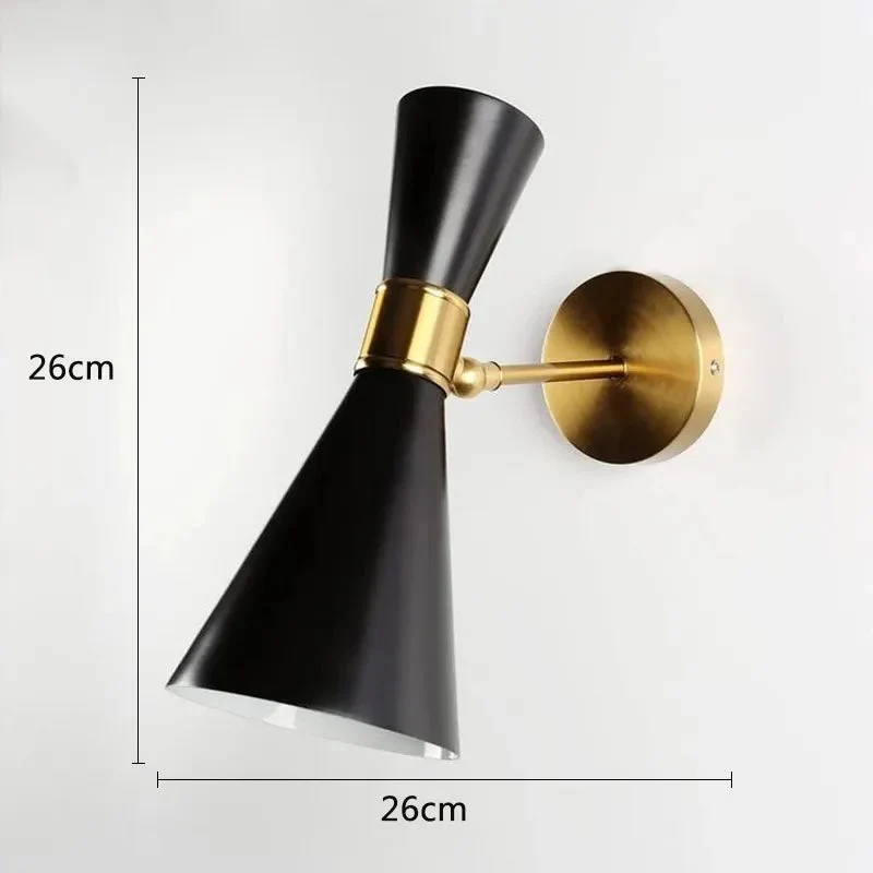 Nordic Minimalist Wrought Wall Lights 110-240V LED E27 Modern Double Head Adjustable Iron Wall Lamp for Aisle Corridor Bedroom