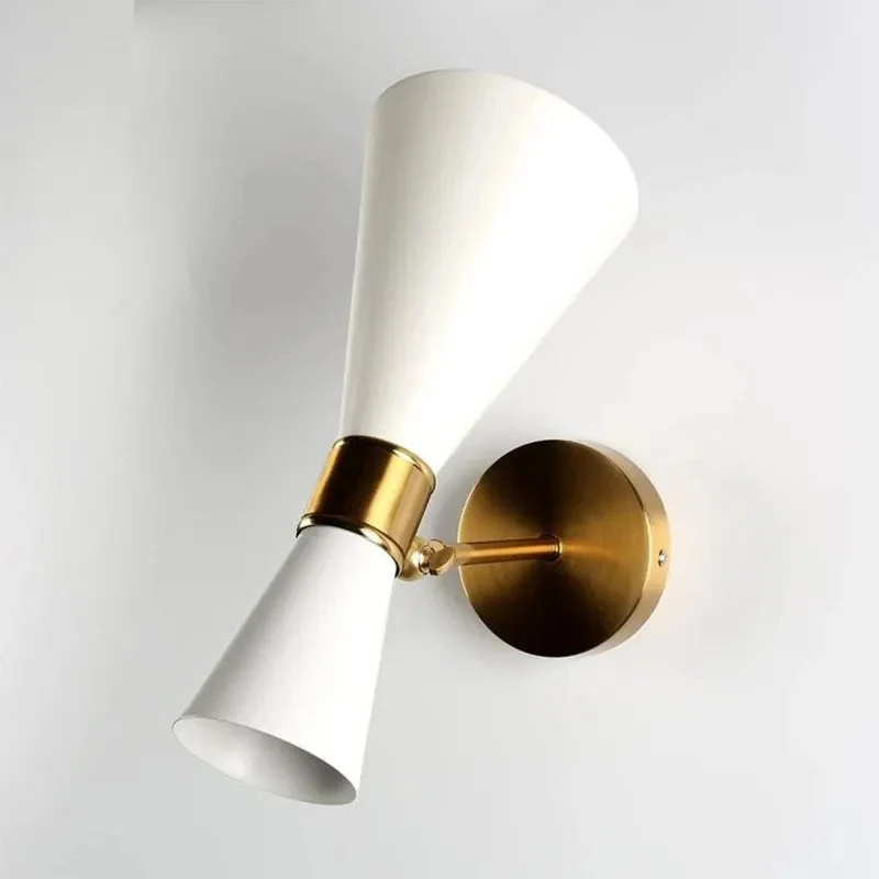 Nordic Minimalist Wrought Wall Lights 110-240V LED E27 Modern Double Head Adjustable Iron Wall Lamp for Aisle Corridor Bedroom