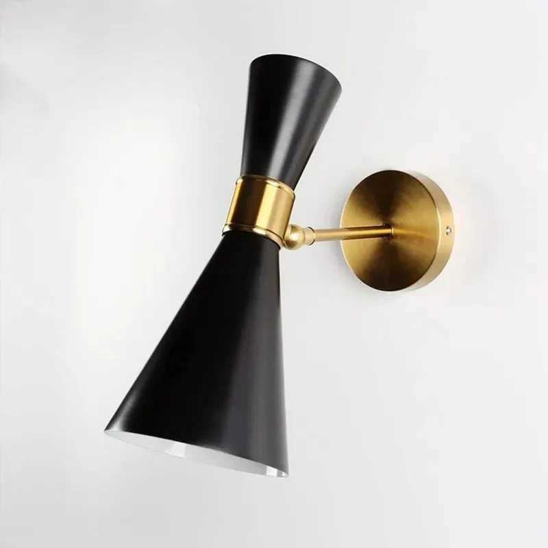 Nordic Minimalist Wrought Wall Lights 110-240V LED E27 Modern Double Head Adjustable Iron Wall Lamp for Aisle Corridor Bedroom