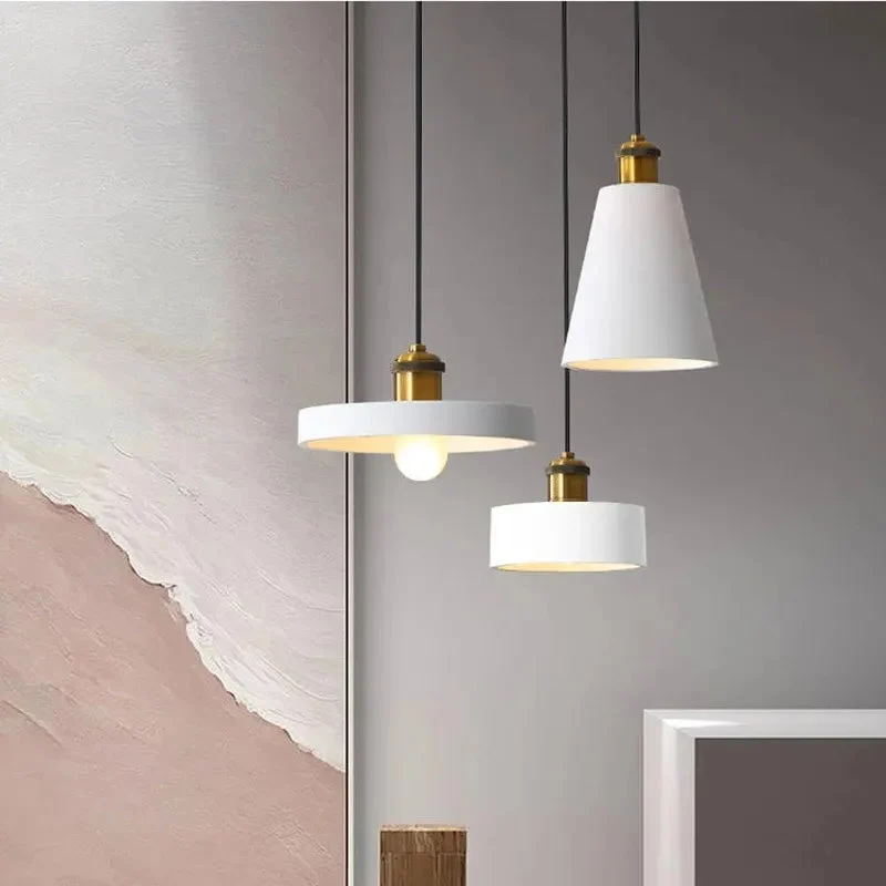 Modern Chandelier E27 Black White Minimalist Dining Table Bar Table Lamp Industrial Style Lamps Bedroom Bedside Small Chandelier