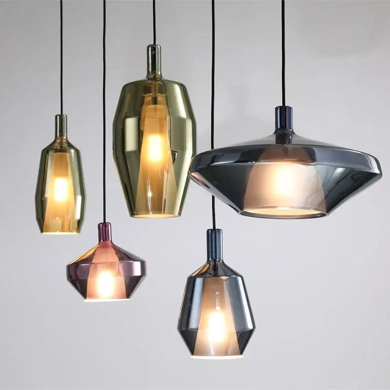 Simple personality Nordic post-modern bedroom restaurant cafe bar clothing store art stained glass chandelier