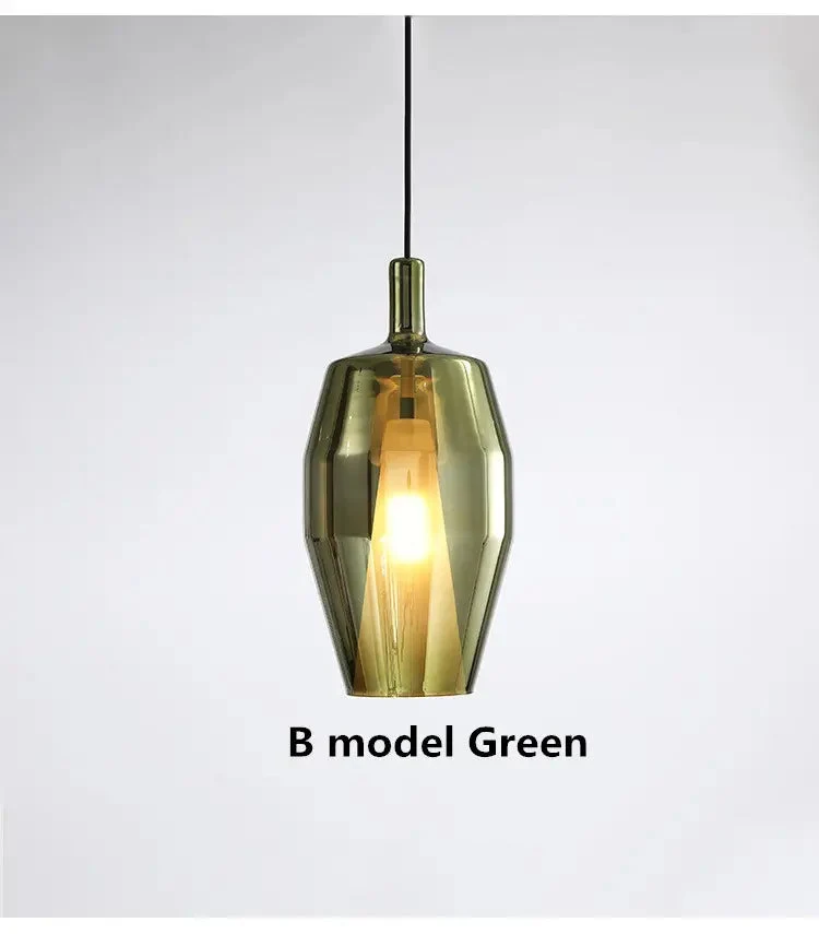 Simple personality Nordic post-modern bedroom restaurant cafe bar clothing store art stained glass chandelier