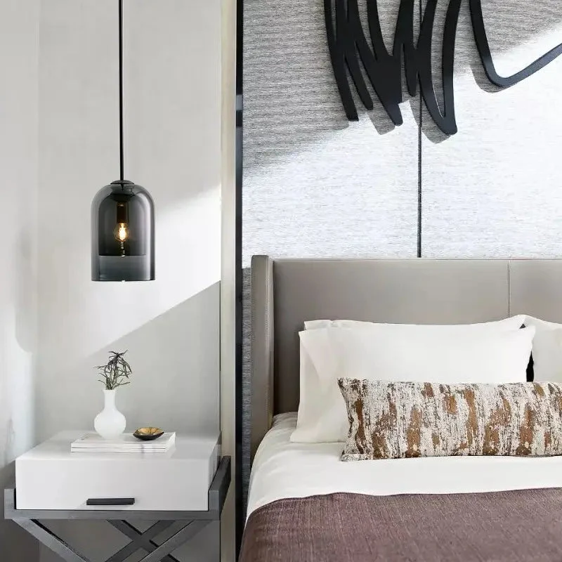 Nordic bedroom bedside chandelier personality creative glass bar small chandelier American retro dining room chandelier