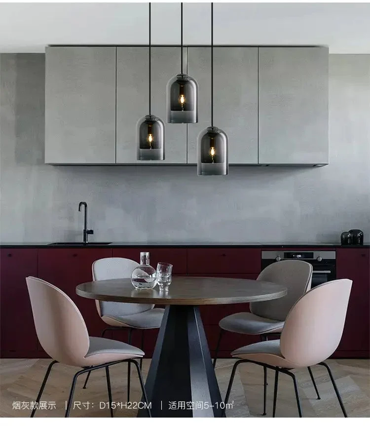 Nordic bedroom bedside chandelier personality creative glass bar small chandelier American retro dining room chandelier