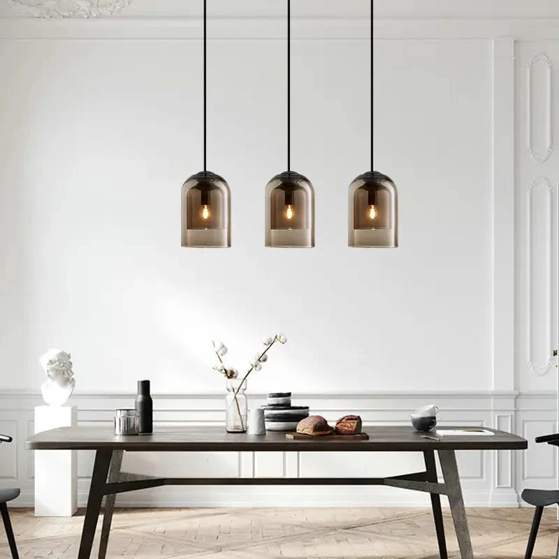 Nordic bedroom bedside chandelier personality creative glass bar small chandelier American retro dining room chandelier
