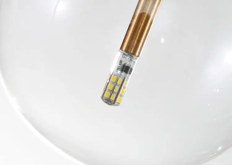 Nordic creative geometric chandelier personality glass round restaurant cafe bar table lamp bedroom single head chandelier