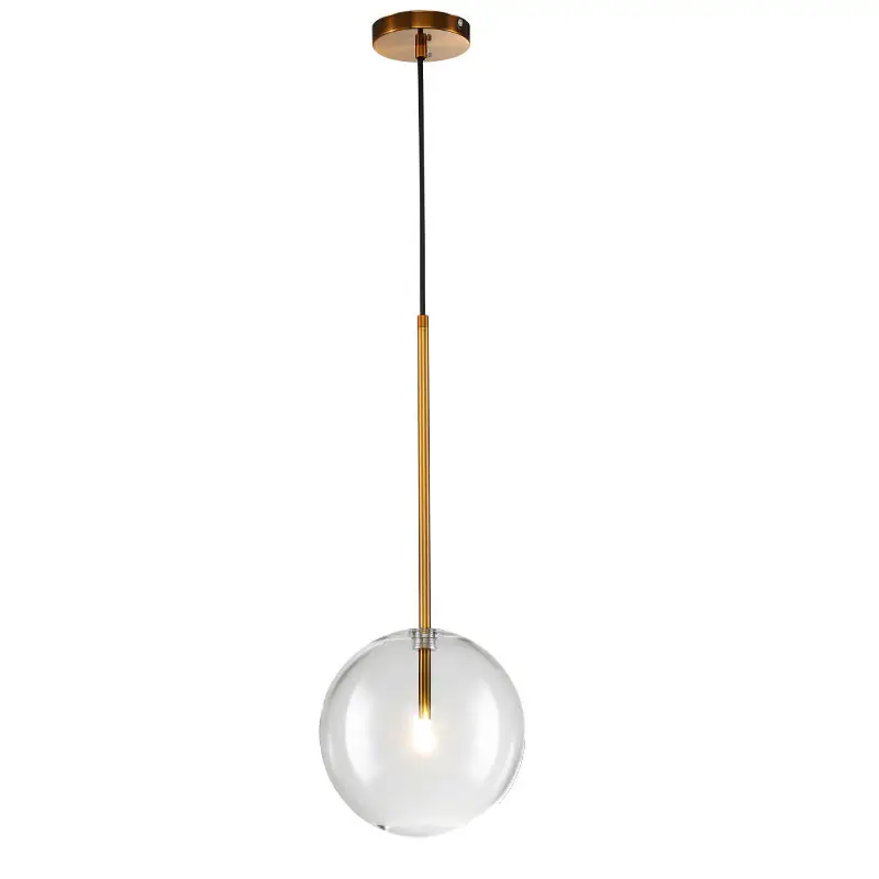 Nordic creative geometric chandelier personality glass round restaurant cafe bar table lamp bedroom single head chandelier
