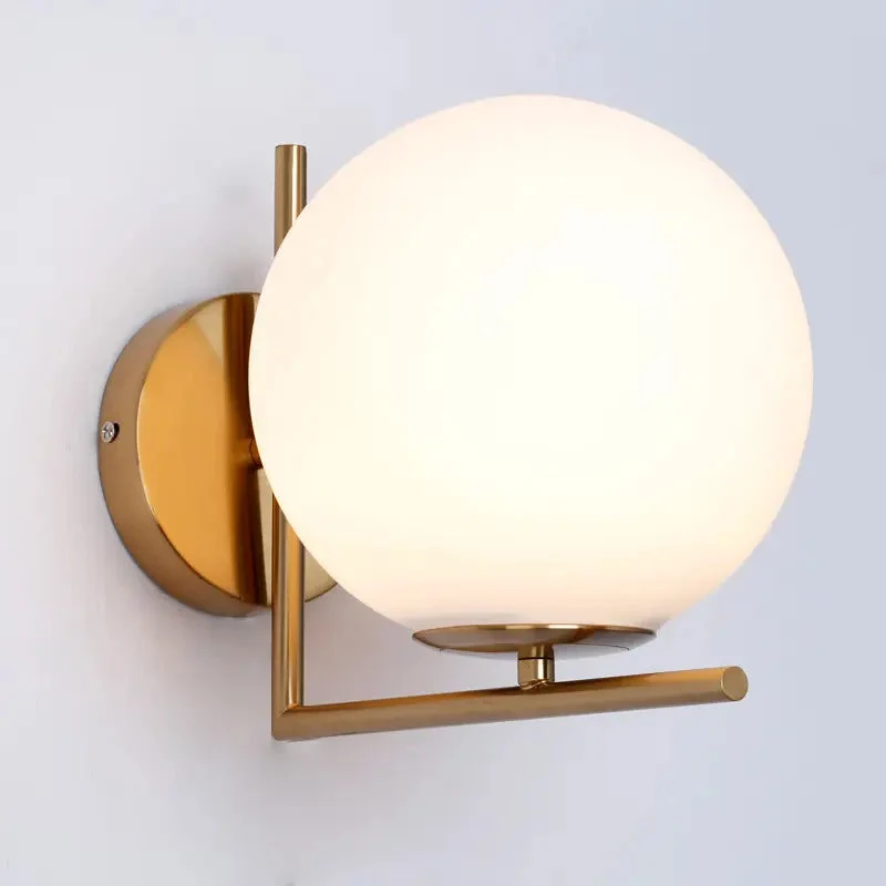 Nordic ball glass wall lamp modern minimalist bedroom bedside living room creative corridor aisle decorative wall lamp