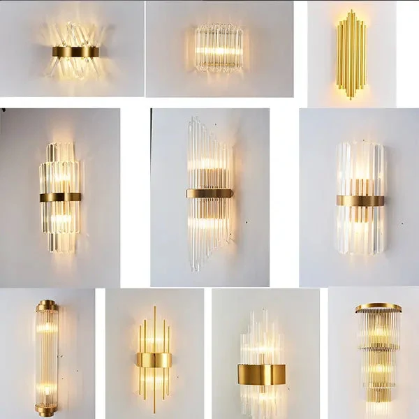 Wall lamp led Nordic creative corridor aisle lamp home background bedroom light luxury crystal bedside wall lamp