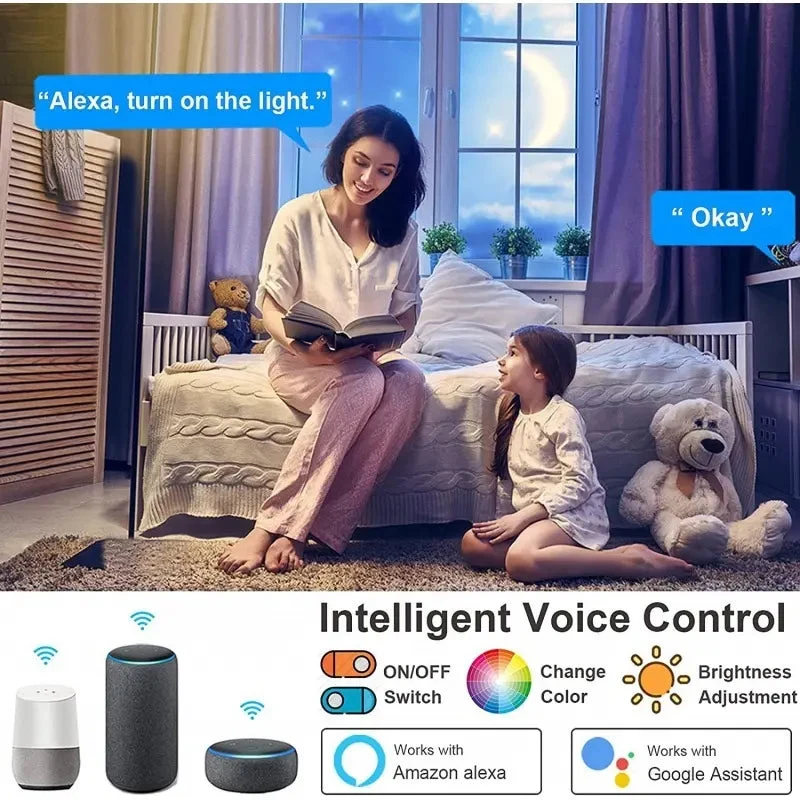 Smart Wifi LED ceiling lamp APP scan code directly connected to remote Alexa voice control time switch 24W ceiling light
