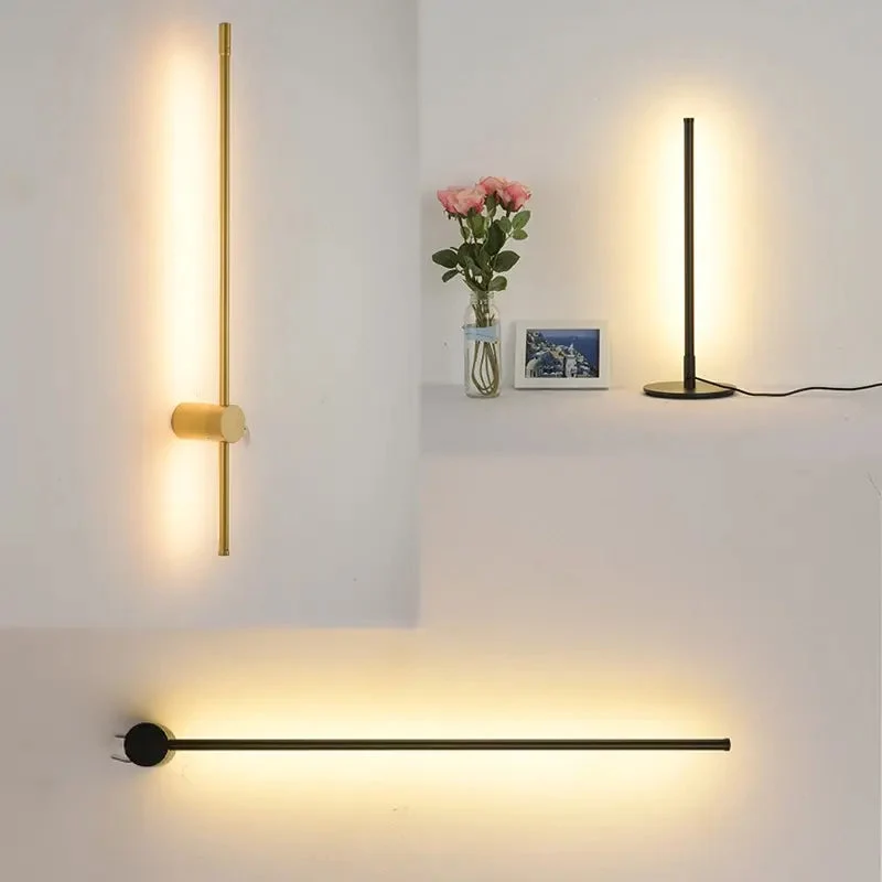 Modern Minimalist Line Pendant lights LED table lamp Nordic Living Room Background Wall lamp Bedroom Bedside Floor Lamp Fixtures