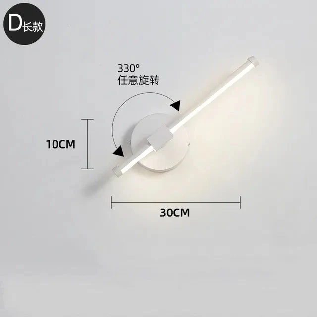 Nordic Rotatable Led Wall Lamp White/Black Metal Wall Lights Bedroom Bedside lamp Living Room Sconce Corridor Decor Luminaire
