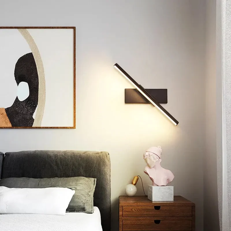 Nordic Rotatable Led Wall Lamp White/Black Metal Wall Lights Bedroom Bedside lamp Living Room Sconce Corridor Decor Luminaire