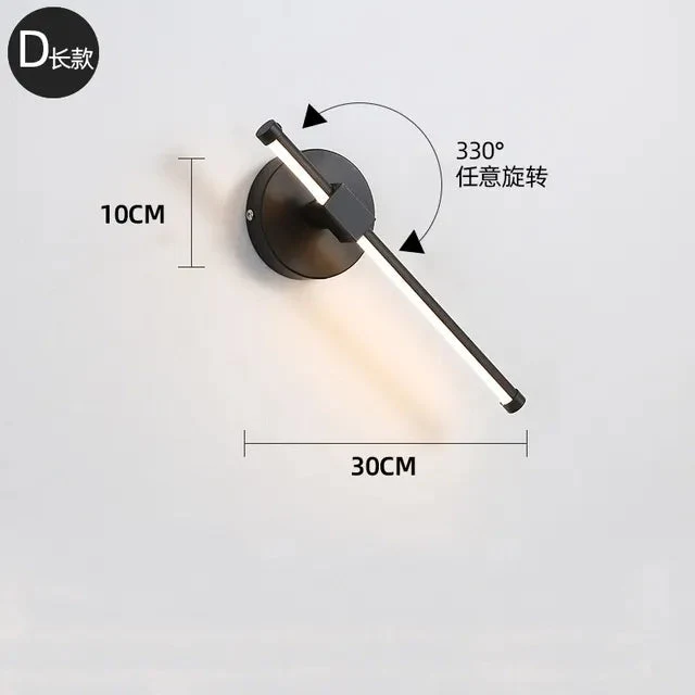 Nordic Rotatable Led Wall Lamp White/Black Metal Wall Lights Bedroom Bedside lamp Living Room Sconce Corridor Decor Luminaire