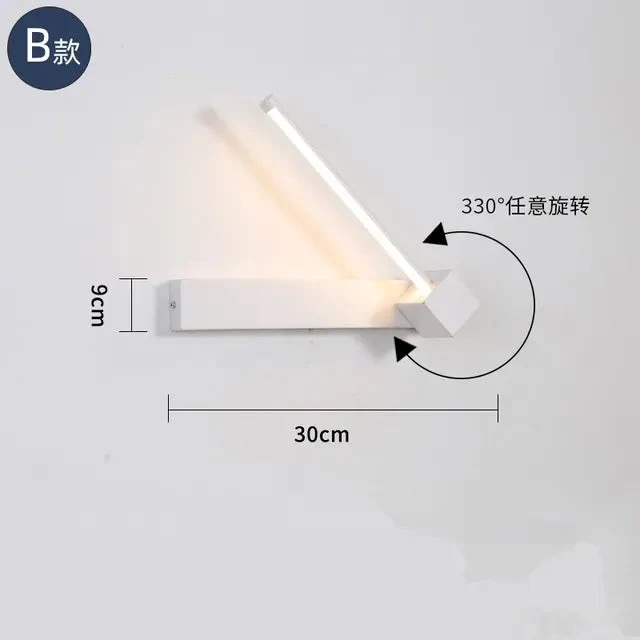 Nordic Rotatable Led Wall Lamp White/Black Metal Wall Lights Bedroom Bedside lamp Living Room Sconce Corridor Decor Luminaire
