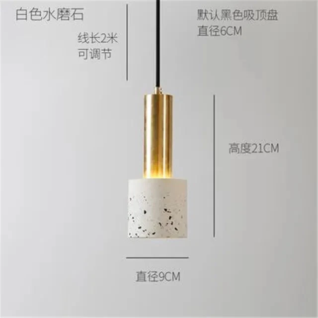 Modern Minimalist Terrazzo Cement Pendant Light Concrete Hanging Lamp Marble Light Nordic Restaurant Bedside Corridor Luminaire